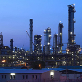 skyscrapers in the distance - industrial and municipal flowmeters