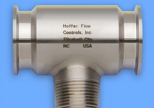 Hoffer sanitary turbine flowmeter close up for pharmaceutical use